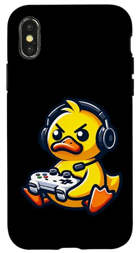 Hülle für iPhone X/XS Lustige Ente Gamer Quack Videospiele Jungen Mädchen Kinder von DuckGamer2024