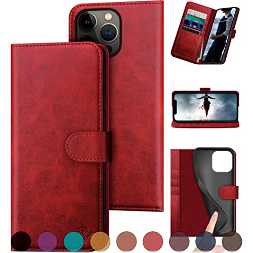 DuckSky Design für iPhone 15 Pro 6,1 Zoll Echtleder Wallet Case 【RFID】【4 Kreditkartenhalter】【Echtes Leder】 Flip Folio Book Handyhülle Cover Damen Herren für Apple 15 Pro Hülle Rot DuckSky Design für iPhone 15 Pro 6,1 Zoll Echtleder Wallet Case 【RFID】【4 Kreditkartenhalter】【Echtes Leder】 Flip Folio Book Handyhülle Cover Damen Herren für Apple 15 Pro Hülle Rot von DuckSky