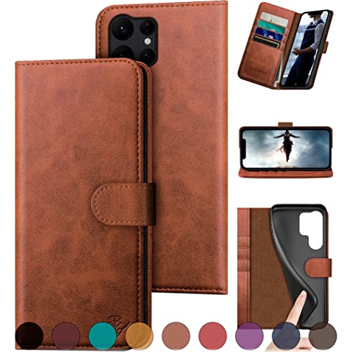 DuckSky Für Samsung Galaxy S23 Ultra Echtleder Wallet Case 【RFID-Blockierung】【4 Kreditkartenhalter】【Echtes Leder】 Flip Folio Book Handyhülle Schutzhülle Damen Herren für S23Ultra Hülle Hellbraun DuckSky Für Samsung Galaxy S23 Ultra Echtleder Wallet Case 【RFID-Blockierung】【4 Kreditkartenhalter】【Echtes Leder】 Flip Folio Book Handyhülle Schutzhülle Damen Herren für S23Ultra Hülle Hellbraun von DuckSky