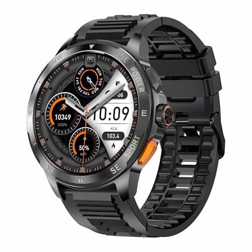 Smartwatch für Herren, Militär, Bluetooth, WhatsApp, Sauerstoff, HRV, Sprachassistent, AMOLED-Display, IP68, robuste Sportuhr, kompatibel mit iPhone und Android Smartwatch für Herren, Militär, Bluetooth, WhatsApp, Sauerstoff, HRV, Sprachassistent, AMOLED-Display, IP68, robuste Sportuhr, kompatibel mit iPhone und Android von Duckdik