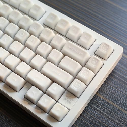 DucKey Durchscheinende Jade Tastenkappen, 142 Tasten/ABS/SA Profil/Doubleshot Keycap für MX Switch Mechanische Tastatur (Color : White) von Ducky