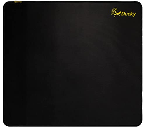 Ducky - Gaming Mauspad L 450x400 Millimeter - Fransen Freie Ränder - Microfaser Großes Mauspad - Non-Slip Mousepad Gaming (Schwarz) von Ducky