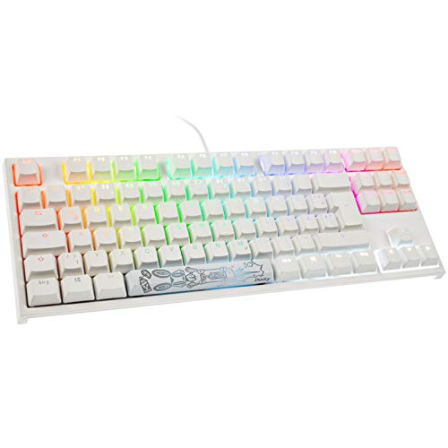 Ducky Kompatibel mit One 2 TKL PBT Gaming Tastatur, MX-Silent-Red, RGB LED – Weiß von Ducky