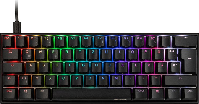 Ducky Mecha Mini MX-Brown USB Gaming-Tastatur Deutsch, QWERTZ Schwarz (DKME2061ST-BDEPDAAT1) von Ducky