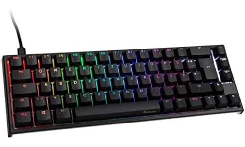 Ducky ONE 2 SF - 65% Mechanische Gaming Tastatur mit Cherry MX Silent Red Switches, RGB Beleuchtung, PBT-Double-Shot-Tastenkappen und Abnehmbares Kabel - Mechanical Keyboard DE Layout von Ducky