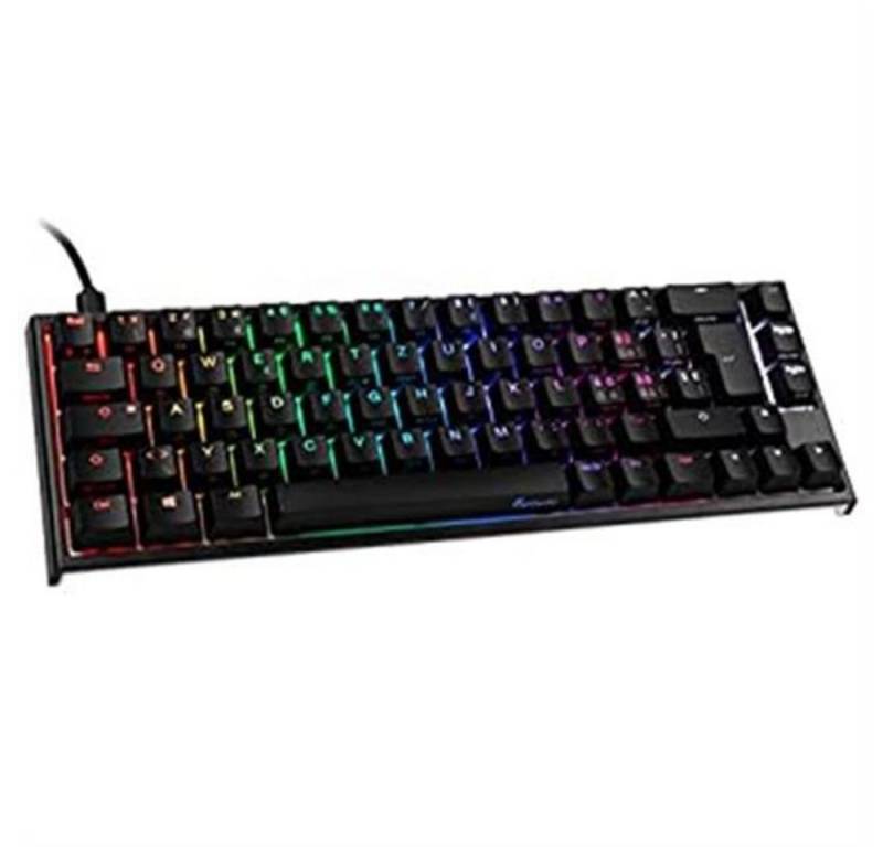 Ducky ONE 2 SF Gaming-Tastatur (MX-Black, mechanisch, RGB-LED, ABS Kappen, CH-Layout, TKL-Mini, Schwarz) von Ducky