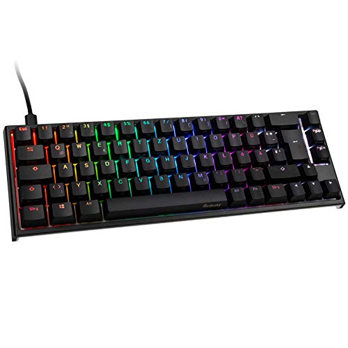 Ducky ONE 2 SF Gaming Tastatur Deutsches Layout, Mechanische Tastatur RGB mit Cherry MX Red Switches, 65% Keyboard PC, Tastatur Kabelgebunden Beleuchtet, Double Shot PBT Keycaps (Schwarz) von Ducky