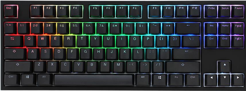 Ducky One 2 TKL PBT Gaming Tastatur, MX-Brown, RGB LED - schwarz (DKON1787ST-BDEPDAZT1) von Ducky