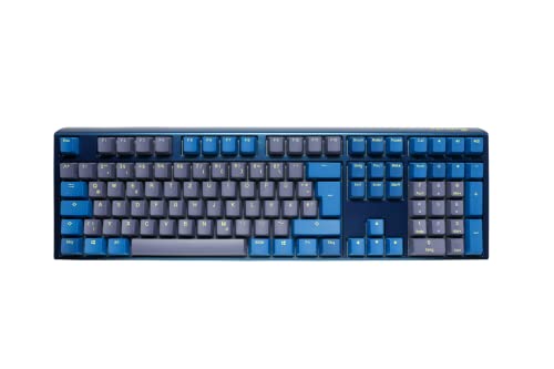 Ducky One 3 Daybreak - Mechanische Gaming Tastatur Deutsches Layout im Fullsize-Format mit Cherry MX Silent Red Switches, Hot-Swap-fähig (Kailh-Sockeln) und RGB-Beleuchtung von Ducky