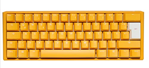 Ducky One 3 Yellow - Mechanische Gaming Tastatur Deutsches Layout im Mini-Format (60% Keyboard) mit Cherry MX Blue Switches, Hot-Swap-fähig (Kailh-Sockeln) und RGB-Beleuchtung von Ducky