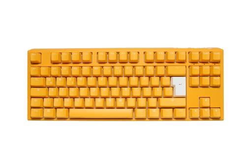 Ducky One 3 Yellow - Mechanische Gaming Tastatur Deutsches Layout im TKL-Format (80% Keyboard) mit Cherry MX Red Switches, Hot-Swap-fähig (Kailh-Sockeln) und RGB-Beleuchtung von Ducky