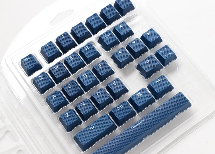 Ducky Rubber Keycap Set, 31 Tasten, Double-Shot, gummiert, für Backlight - dunkelblau (DKSA31-USRDBNNO2) von Ducky
