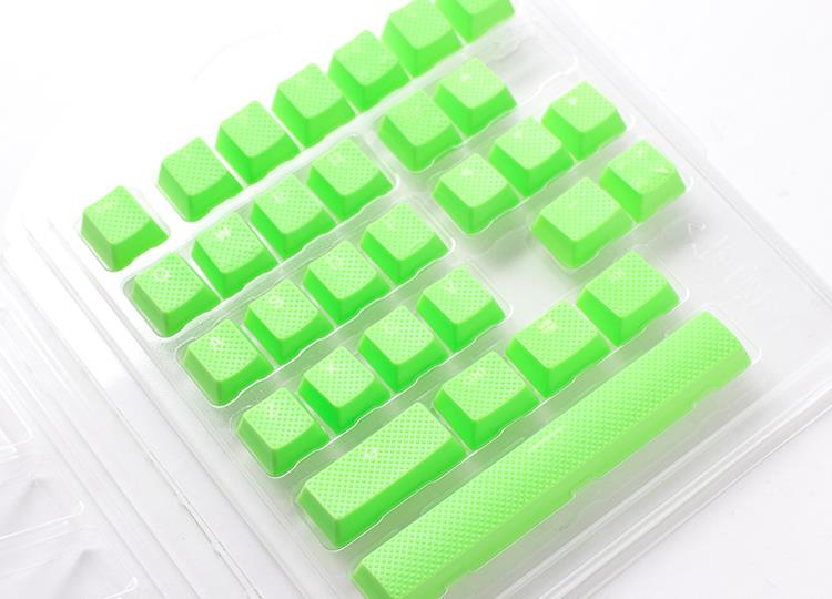 Ducky Rubber Keycap Set, 31 Tasten, Double-Shot, gummiert, für Backlight - grün (DKSA31-USRDGNNO1) von Ducky
