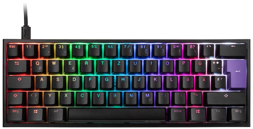 One 2 Mini MX-Red Gaming Tastatur schwarz/weiß von Ducky