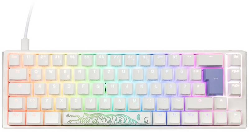 One 3 Classic SF (DE) Gaming Tastatur MX-Speed-Silver pure white von Ducky