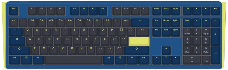 One 3 Daybreak MX-Blue (DE) Gaming Tastatur blau von Ducky