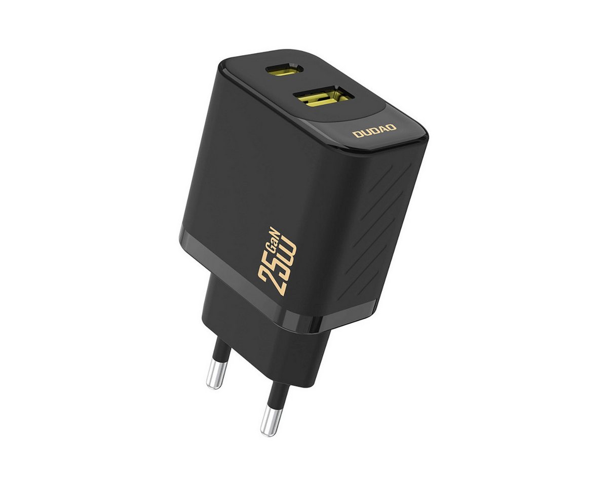 Dudao Dudao A26T GaN 25W USB-A/USB-C Ladegerät – Schwarz Smartphone-Ladegerät (Schnellladegerät) von Dudao