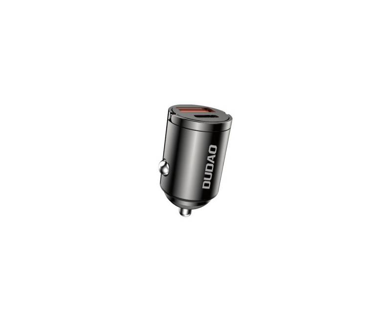 Dudao Dudao R3MAX 48W QC PD Mini-Autoladegerät - Schwarz USB-Ladegerät (3000 mA, Einzelgerät, Einzelgerät, Power Delivery (PD), Quick Charge (QC), Kompakte Bauform) von Dudao