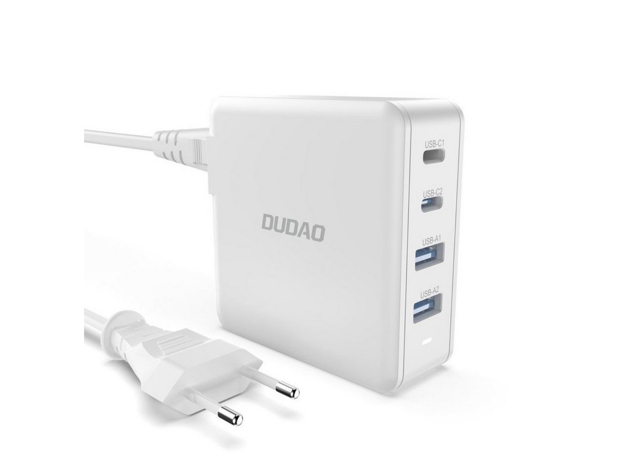 Dudao GaN 100W Schnellladegerät 2 x USB-C / 2 x USB Dudao A100EU – weiß Schnelllade-Gerät (1-tlg) von Dudao