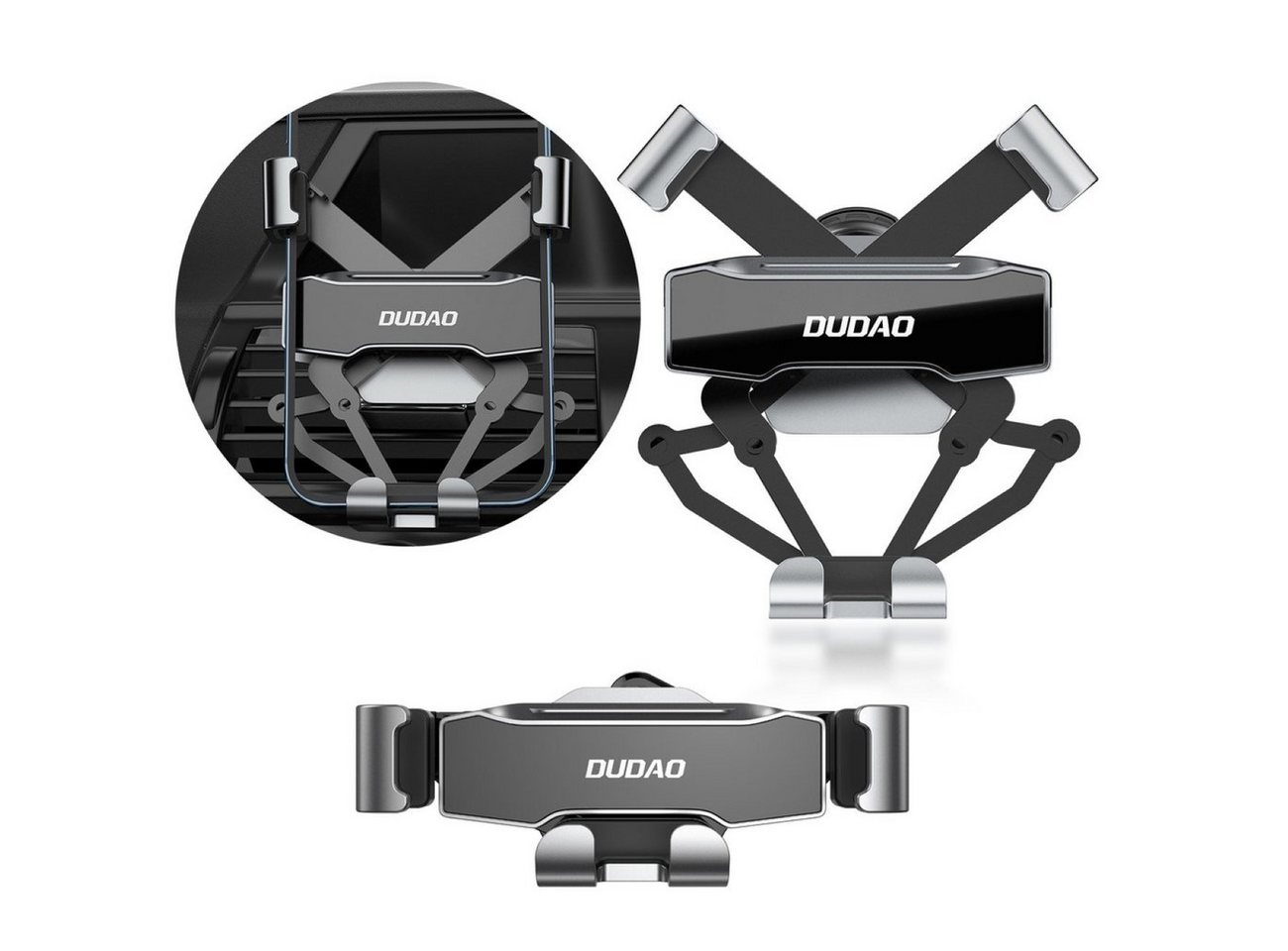 Dudao Gravity Auto-Smartphone-Halter Schwarz 360° drehbar aus Silikon Handy-Halterung, (1-tlg) von Dudao