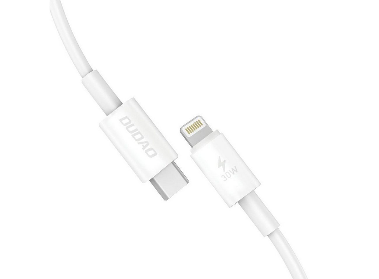 Dudao Schnellladekabel USB C - iPhone-Anschluss 30W PD Kabel 1m - Weiß Smartphone-Kabel von Dudao