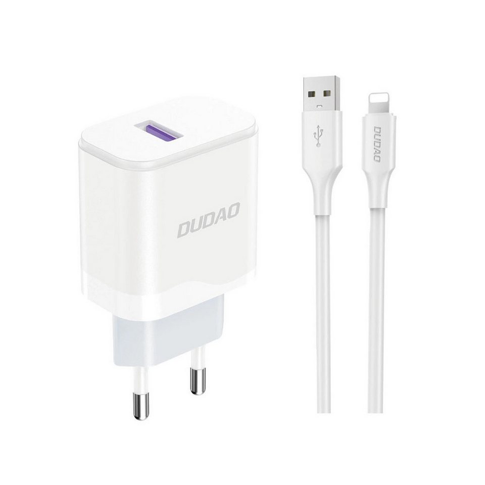 Dudao Weiß 18W Ladegerät-Set USB-A zu Micro, I-Phone und Type-C USB-Ladegerät von Dudao