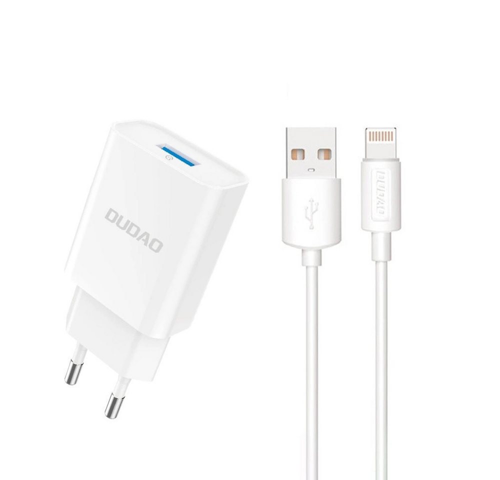 Dudao Weiß - Ladegerät mit Kabel - USB zu I-Phone, Micro und USB-C USB-Ladegerät von Dudao