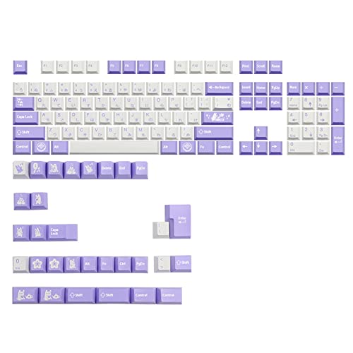 Duendhd 135 Tasten/Set Theme PBT Farbstoff Subbed Tastenkappe für MX Switch FL980 Mechanische Tastatur Tastenkappe Japanische Tasten Kappen von Duendhd