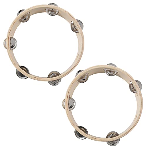 Duendhd 2 x 20,3 cm Tamborin Tamborin Trommel rund Percussion Geschenk für KTV von Duendhd