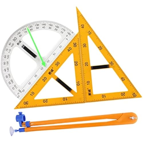 Duiaynke 4-teiliges großes Mathematik-Lineal-Set, Lehrbedarf, Mathematische Geometrie, Werkzeugset von Duiaynke