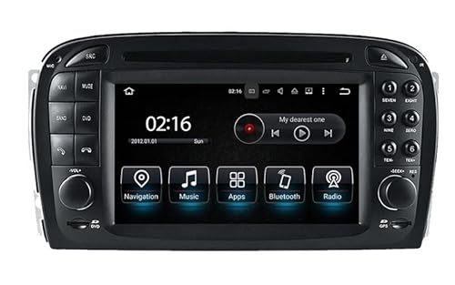 Duleutgnu 6.2 Zoll Android 13.0 Auto Radio DVD Player für SL R230 SL500 mit GPS Navigation BT FM AM RDS Stereo Bose Sound Lenkradfernbedienung Canbus WiFi (Radio+Optical Fiber Box) von Duleutgnu