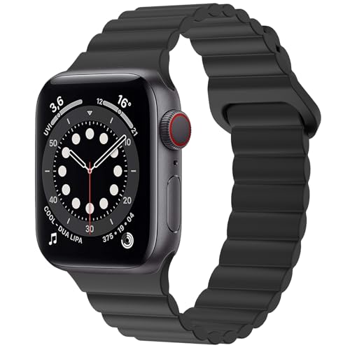 Dumgeo Kompatibel mit Apple Watch Armband 49mm 45mm 44mm 42mm 41mm 40mm 38mm, Doppelseitig Silikon Magnetische Band Kompatibel für Apple Watch Ultra 2 Serie 9 8 7 SE 6 5 4 3 2 1 für Herren Damen von Dumgeo