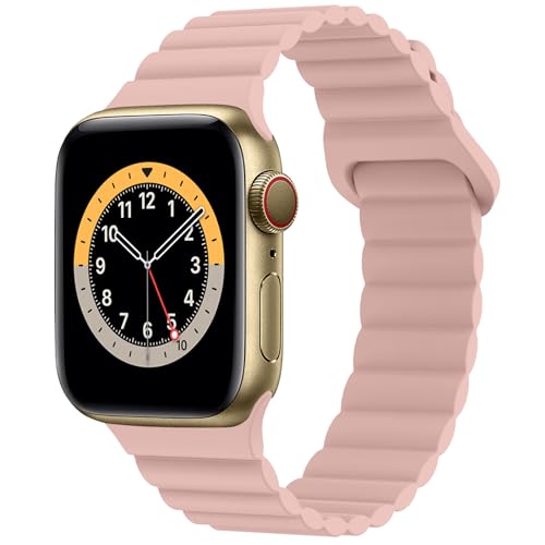 Dumgeo Kompatibel mit Apple Watch Armband 49mm 45mm 44mm 42mm 41mm 40mm 38mm, Doppelseitig Silikon Magnetische Band Kompatibel für Apple Watch Ultra 2 Serie 9 8 7 SE 6 5 4 3 2 1 für Herren Damen von Dumgeo