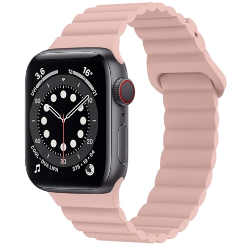 Dumgeo Kompatibel mit Apple Watch Armband 49mm 45mm 44mm 42mm 41mm 40mm 38mm, Doppelseitig Silikon Magnetische Band Kompatibel für Apple Watch Ultra 2 Serie 9 8 7 SE 6 5 4 3 2 1 für Herren Damen von Dumgeo