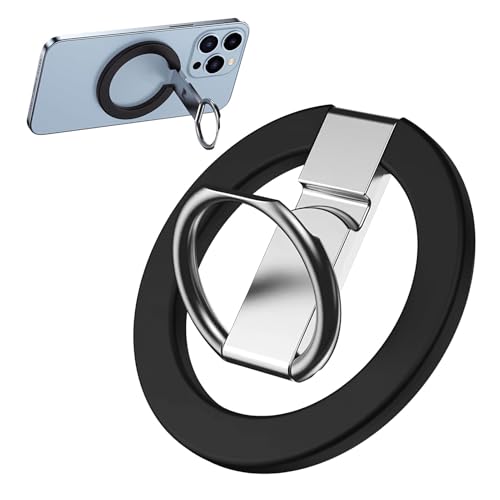 Magnetischer Handy Ringhalter, Verstellbarer Fingerhalter mit MS Kompatibilität, Handyring, Robuster Verstellbarer Ständer, 360° Drehbar, Handy Griff für i 15/14/13/12, Schwarz Magnetischer Handy Ringhalter, Verstellbarer Fingerhalter mit MS Kompatibilität, Handyring, Robuster Verstellbarer Ständer, 360° Drehbar, Handy Griff für i 15/14/13/12, Schwarz von Dumhuts