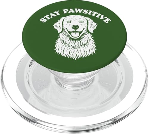 Bleiben Sie pawsitiv lustig Golden Retriever PopSockets PopGrip für MagSafe Bleiben Sie pawsitiv lustig Golden Retriever PopSockets PopGrip für MagSafe von Dumme Kleidung