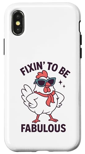 Fixin ', um fabelhaftes lustiges Huhn zu sein Hülle für iPhone X/XS Fixin ', um fabelhaftes lustiges Huhn zu sein Hülle für iPhone X/XS von Dumme Kleidung