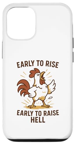 Früh auferstehen, früh, um die Hölle lustiges Huhn zu heben Hülle für iPhone 12/12 Pro Früh auferstehen, früh, um die Hölle lustiges Huhn zu heben Hülle für iPhone 12/12 Pro von Dumme Kleidung