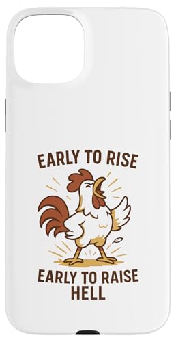Früh auferstehen, früh, um die Hölle lustiges Huhn zu heben Hülle für iPhone 15 Plus Früh auferstehen, früh, um die Hölle lustiges Huhn zu heben Hülle für iPhone 15 Plus von Dumme Kleidung