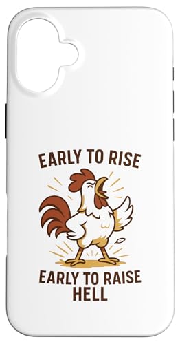 Früh auferstehen, früh, um die Hölle lustiges Huhn zu heben Hülle für iPhone 16 Plus Früh auferstehen, früh, um die Hölle lustiges Huhn zu heben Hülle für iPhone 16 Plus von Dumme Kleidung