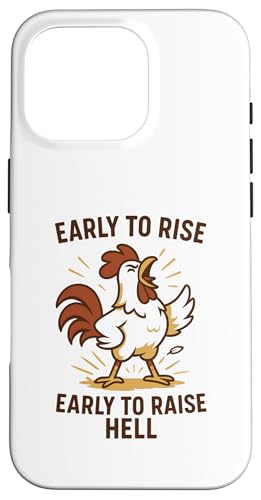 Früh auferstehen, früh, um die Hölle lustiges Huhn zu heben Hülle für iPhone 16 Pro Früh auferstehen, früh, um die Hölle lustiges Huhn zu heben Hülle für iPhone 16 Pro von Dumme Kleidung