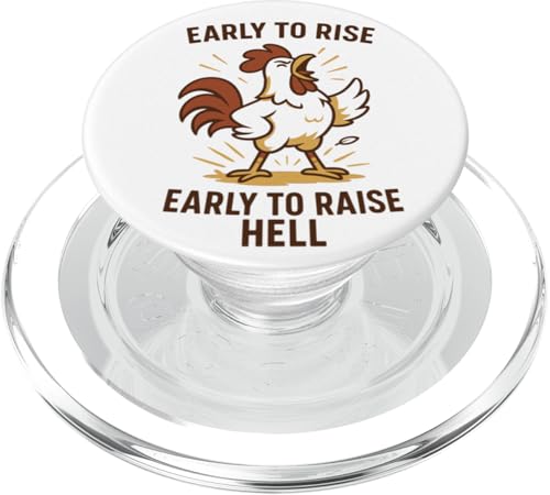 Früh auferstehen, früh, um die Hölle lustiges Huhn zu heben PopSockets PopGrip für MagSafe von Dumme Kleidung