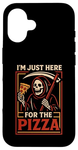 Ich bin nur hier für die pizza lustige Sensenmut Reaper Hülle für iPhone 16 Ich bin nur hier für die pizza lustige Sensenmut Reaper Hülle für iPhone 16 von Dumme Kleidung