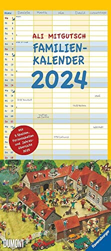 Ali Mitgutsch - Familienplaner 2024 für 4 Personen - DUMONT-Verlag - Kalender mit 5 Spalten zum Eintragen - 22 cm x 49,5 cm von Dumont Kalenderverlag