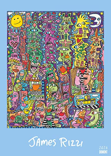 DUMONT James Rizzi Posterkalender 2024, im Format 50 x 70 cm, Monatskalender im Pop Art Stil, Kunstkalender mit Illustrationen von Dumont Kalenderverlag