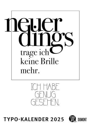 Typo-Kalender - Funi Smart Art - Kalender 2025 - DUMONT-Verlag - Wandkalender - Sprüche-Kalender - 50 cm x 70 cm von Dumont Kalenderverlag