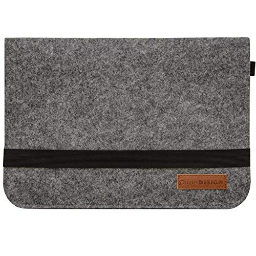 DuneDesign 13.3'' Filz Laptop-Tasche 35x24 cm Tablet Hülle Kompatibel mit MacBook Pro Air iPad Surface Netbook Grau von DuneDesign