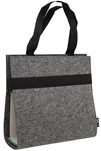 DuneDesign Filz Ordnertasche 31x34x9 cm Ordnerhülle Unitasche Ordnermappe Grau von DuneDesign