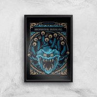 Dungeons & Dragons Monster Manual Giclee Art Print - A4 - Black Frame von Original Hero