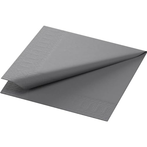 Duni 168392 Servietten, 24 x 24 cm, 2-lagig, Granitgrau (2400 Stück) von Duni